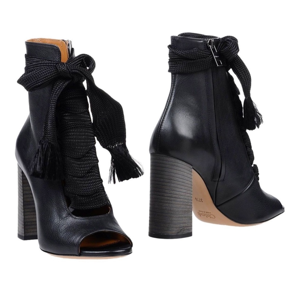Chloe black leather ankle boots, US 7, new